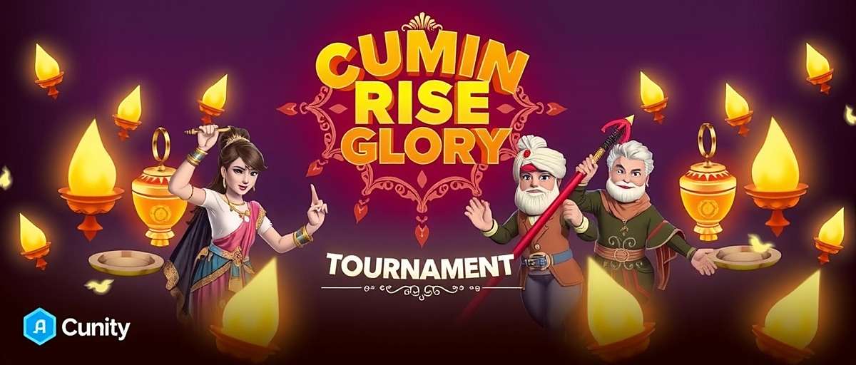 Cumin Rise Glory Diwali Tournament Cumin Rise Glory Diwali tournament poster showing traditional lamps and game characters